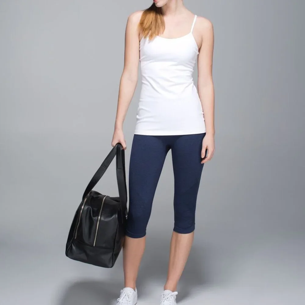 Lululemon In The Flow Crop II -Heathered Deep Navy-SIZE 6 - Picture 3 of 13